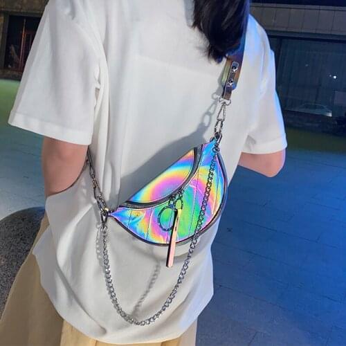 Fashion Luminous Shoulder Bags For Women 2021 Fashion Crossbody Bags Casual Nylon Chest Handbag Personality Waist Packs