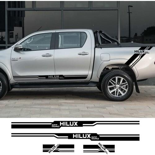 Pickup Stickers Car Side Stripes Decals For Toyota Hilux Vigo Revo Truck Graphics Vinyl Film Custom Letter Cover Car Accessories
