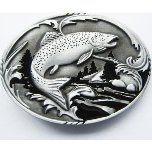 New Fish Fishing Wildlife Fisherman Western Oval Belt Buckle also Stock in US Gurtelschnalle Boucle de ceinture