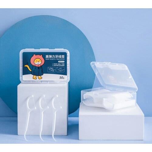 New High tensile dental floss stick portable dental care flossing tooth gap cleaner bow toothpick flat wire 50pcs a lot