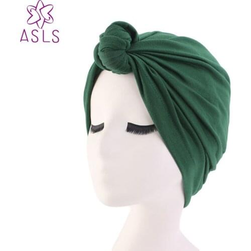 New Women Turban Hat bohemian style jersey top knot turban african twist headwrap Ladies India Hat Chemo Cap Hair Accessories