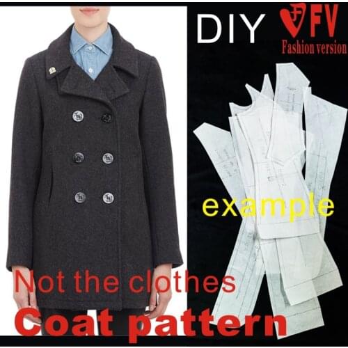 Clothing DIY Overcoat Sewing Pattern Coat Sewing Template Cutting drawing BFY-41