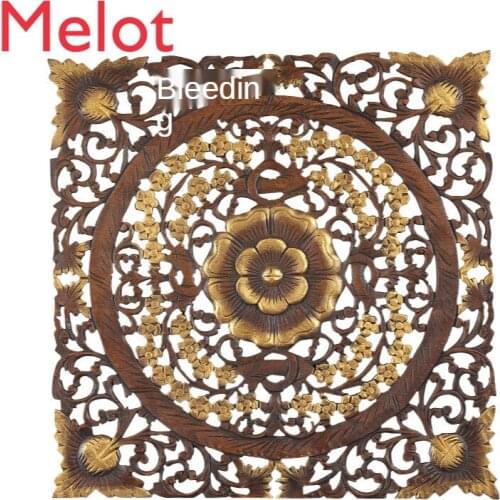 Southeast Asian Wood Carving Wall Decorations Hollow Carved Board New Chinese Wall DecorationWall Decoration Living Room Pendant