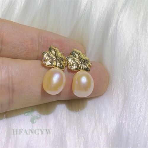 Pink Baroque Pearl Earring 18 K Gold Ear Drop Party Fashion Hook Gift Classic