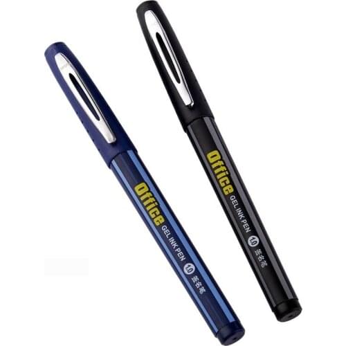 School Office Plastic Gel Pen 1.0 mm Big Volume Sign Pen Black Blue