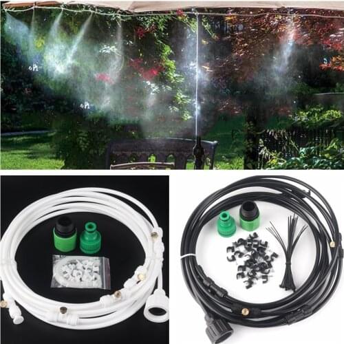 6m~15m Outdoor Misting System Kits Greenhouse Garden Patio Watering Irrigation System Gardening Home Rooftop Cooling System