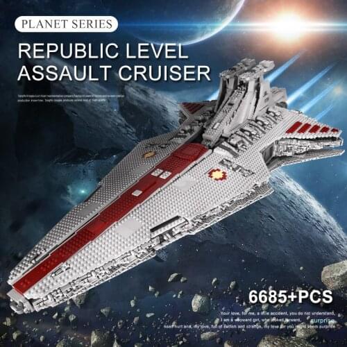 MOULD KING Building Blocks Toys The MOC Republic Attack Cruiser Model Set Assembly Bricks Kids Educational Toys Christmas Gifts