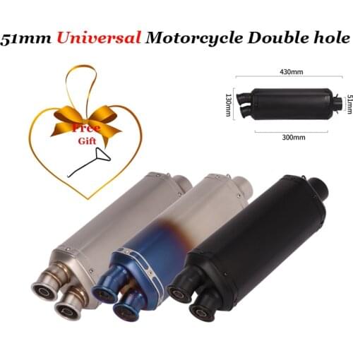 Universal 51mm motorcycle HP exhaust with Db killer stickers muffler for Z900 NK400 RC390 CF 250SR GSX250
