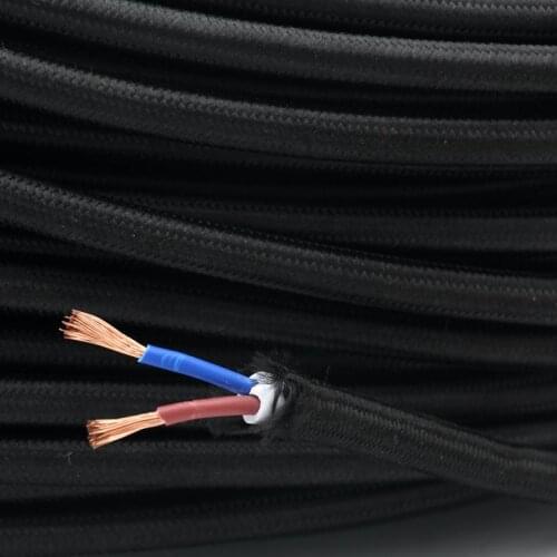 1M to 1.5M Promotional VDE 2 core Cloth Cover Textile Wire Vintage Woven Braided Cable Plug Power Cord