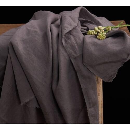 High-end flax fabric Camel grey linen fabric High-end gowns, dresses, trousers, shirts and jackets tissu