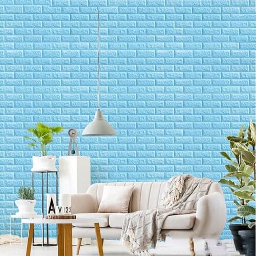 High Quality Waterproof 3D Brick Wall Stickers Thicken PE Self-adhesive Paper Brick Wallpaper Rustic Home Decor Sticker Room