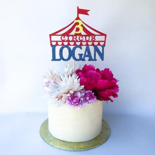 Custom name Circus Carnival cake topper | Circus party | Circus decorations | Carnival party | Circus birthday cupcake toppers
