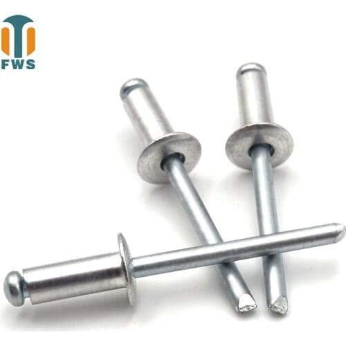 50 PCS DIN EN ISO 15979 GB /T 12618.2 Aluminum M4 13-25mm Open End Blind Rivets With Protruding Head For Furniture Airplane