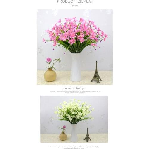 1 Bouquet 28 heads Artificial Butterfly Orchid Flowers Silk Fake Wedding Flower DIY Home Garden Decoration fake plants