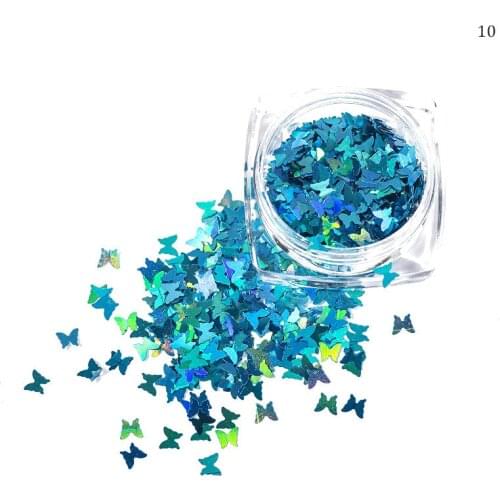 1pc Shiny Butterfly Glitter Lip Gloss Glittering DIY Decor 12 Colors Butterflies Laser Flakes Lipgloss Base Mix Decorations 3g