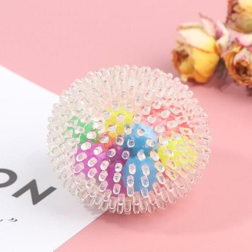 1pc Spongy Rainbow Ball Squeezable Pressure Toy Stress Relief Ball Toy For Kid Adult 6cm