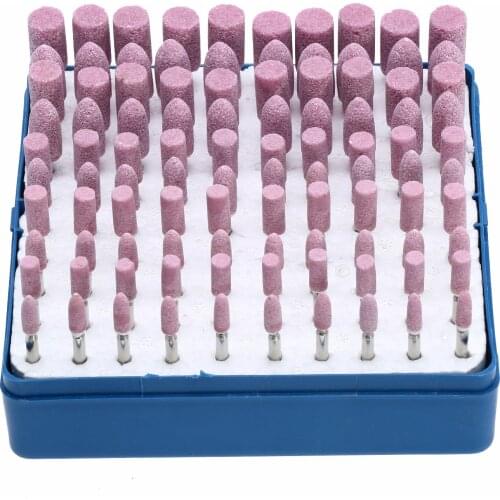 100Pcs Grinding Head Polishing Wheel Abrasive Stone Set Grinding Metal Rod Wood Polishing Wheel For Abrasive Dremel Tools