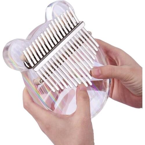 17 Key Kalimba Thumb Piano Transparent Material with Carry Bag Musical Note Stickers Tuning Hammer Musical Gift thumb piano