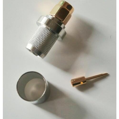 1X Pcs High-quality RF Coax Connector SMA Male Jack Crimp for LMR400 RG8 RG213 RG214 RG165 7D-FB Cable Plug SMA Gold Plated disk