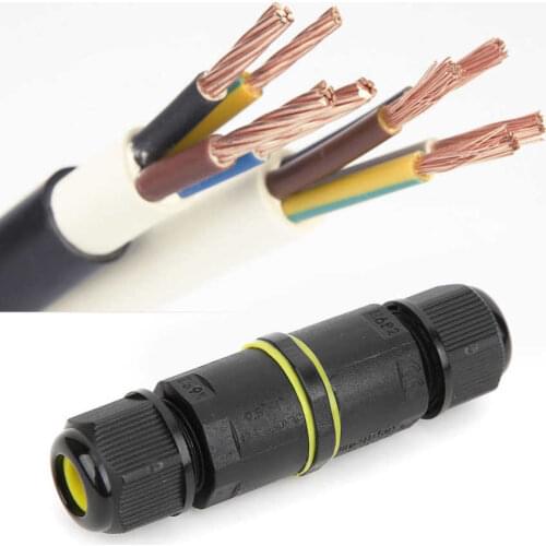 Wire Connector 2Pcs Outdoor IP68 Waterproof 3 Pin Junction Box Electrical Cable Wire Connector Accessory