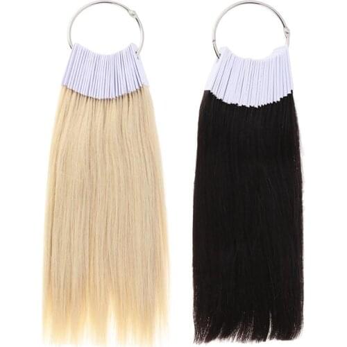 30pcs Hair Color Rings Human Hair Testing Color Samples (3 Degree Color)