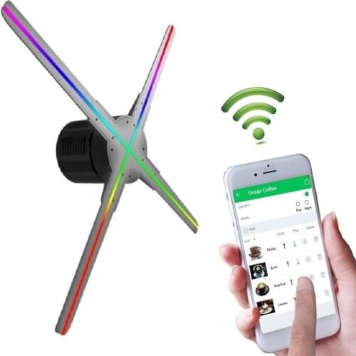 50cm 3D hologram fan wifi app control with cover and tripod a set led hologram fan 3D led fan holographic display advertising