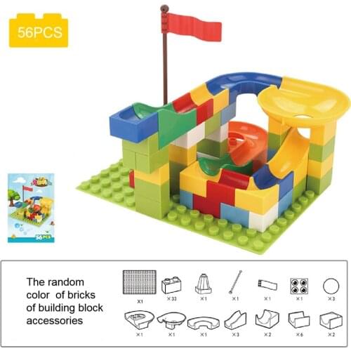 56PCS Diy Big Size Building Blocks Bricks Sets Slide Series Compatible with Duploed Educational Toys Gifts for Children kids