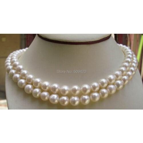 Free Shipping >>>>>Lovely 2row 8-9 natural pearl AAA necklace