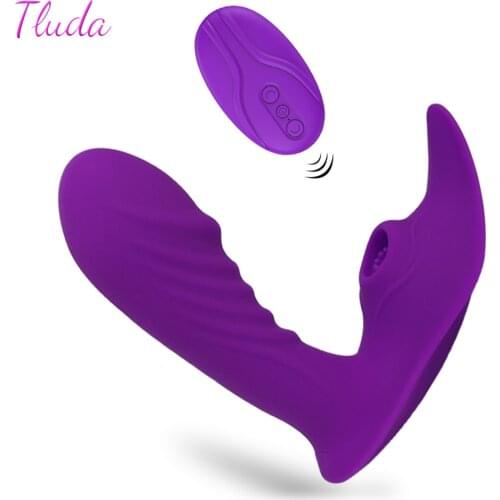 TLUDA Wireless Heating Sucking Wearable Dildo Vibrator G Spot Clit sucker Clitoris Stimulator Sex Toys for Women Adults Couples