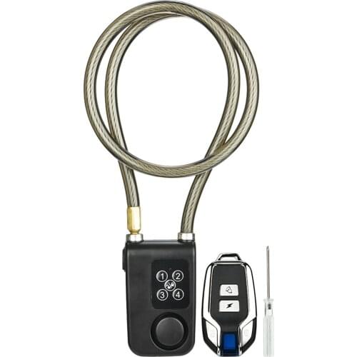 Y787R Wireless Remote Control Alarm Lock Electric Bike Motorcycle Code Steel Cable Chain Lock