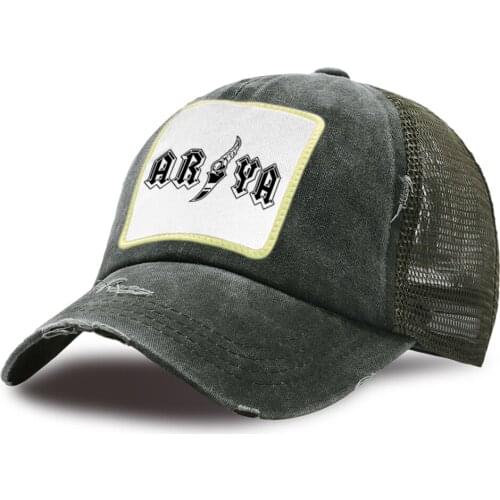 Outdoor Unisex Snapback Hat Sports Casual Trucker Hat Breathable Mesh Baseball Caps AR YA Vintage Print Harajuku Baseball Cap