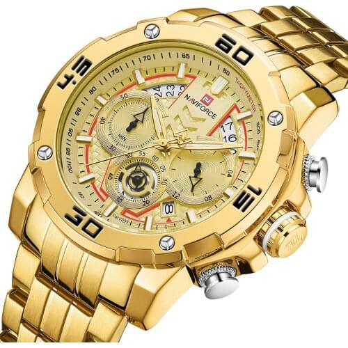 NAVIFORCE Luxury Brand Mens New Clock Fashion Business Waterproof Resistant Luminous Male Auto Date Quartz Wristwatches 2021