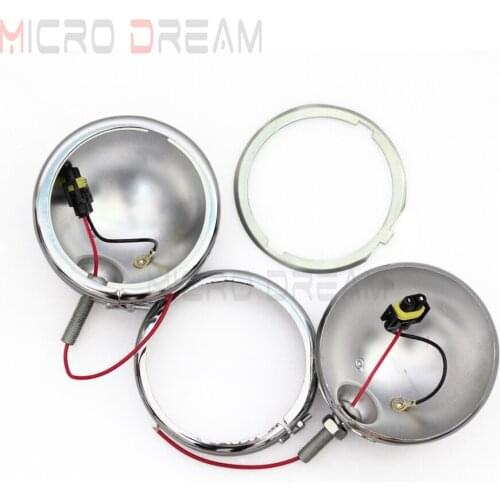 2x Sliver Motorcycle 4.5" Spotlight Cover Universal Bottom Mount Auxiliary Fog Light Shell Beam Housing Fit 4.5" LED Light