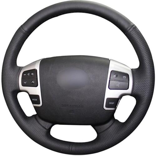 Black Artificial Leather No-slip Car Steering Wheel Cover for Toyota Land Cruiser 200 Series 70 Series Tundra Sequoia HiAce