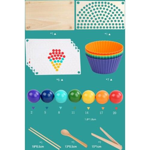 Wooden Board Beading Game Puzzle Preschool Color Matching Learning Toys