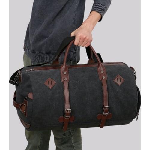 YILIAN Travel bag women large capacity Oxford cloth vintage handbag men dry and wet separation fitness yoga swimming bag