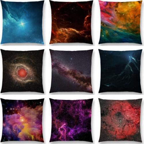 Beautiful Night Sky Stars Shining Gorgeous Nebula Dreamy Galaxy Fantasy Universe Colourful Cushion Cover Sofa Throw Pillow Case