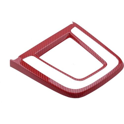 Red Carbon Fiber Style Car Console Gear Shift Box Control Panel Cover Trim Fit for Hyundai Elantra 2017 2018 2019 2020 LHD