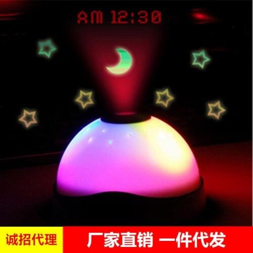 Colorful Star Projection Alarm Clock Sky Night Light LED Magic Digital Projection Starry Clocks Time Home Table Decoration