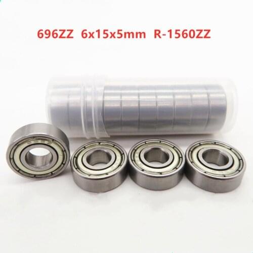 100pcs miniature ball bearing 696ZZ 6*15*5mm R-1560ZZ shielded deep groove ball bearing 696Z 696 -2Z 6mmx15mmx5mm