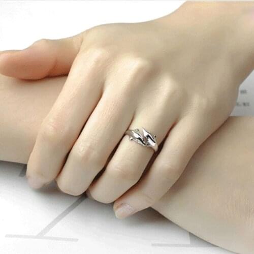 Fashion Women Double Dolphin Opening Adjustable Ring Wedding Fine Jewelry Gifts B99