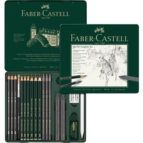 FABER CASTELL 19 piece combination water soluble sketch pencil drawing pencil set 112973