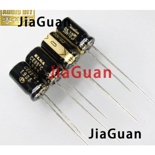20pcs NEW ELNA ROA 50V10UF Cerafine 10uF/50V 6.3X11MM audio electrolytic capacitor 10UF 50V Black gold 50V 10UF