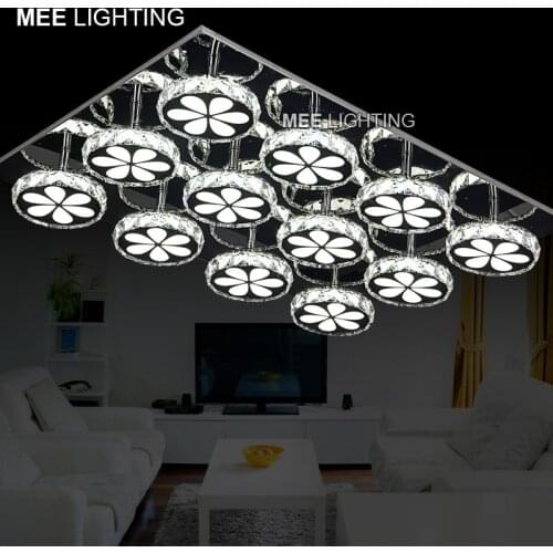 Wholesale LED Crystal ceiling lighting fixture for Living room Dining room LED crystal hanging lamp Modern LED ceiling lustre