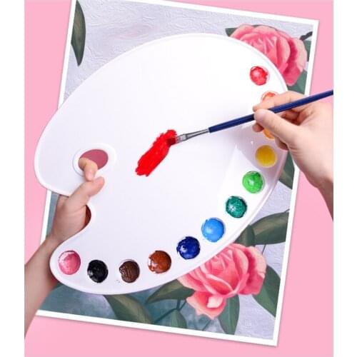 29.5cm in diameter large elliptical palette, thicken watercolor gouache Chinese painting acrylic paint palette Art supplies