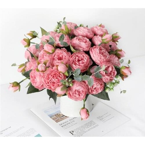 Peony Diy Party Decoration Vintage Silk Artificial Flowers Small Rose Wedding Fake Flowers Festival Supplies Home Decor Bouquet