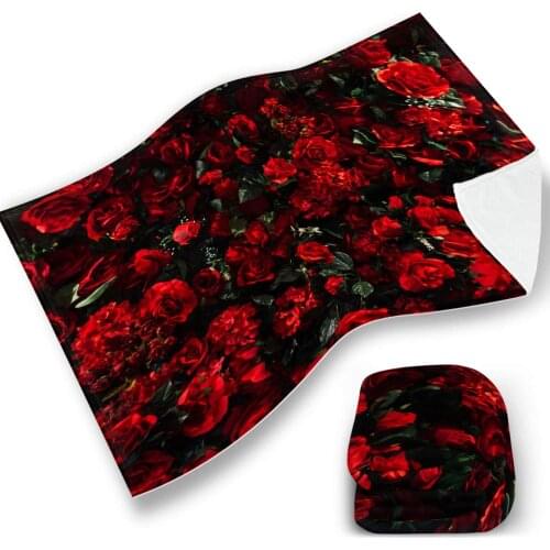 Red Roses Black Blanket Unique Picture Romantic Gift Warm Light Weight Throws Fluffy Cozy Cover for Beds Couch Small Size