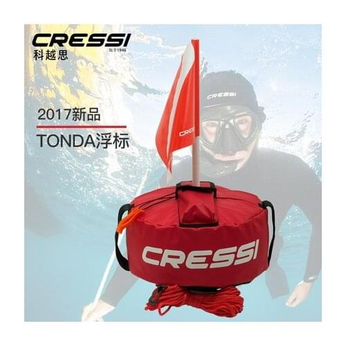 Free diving buoy with 20M line, 3 pockets, safe whistle