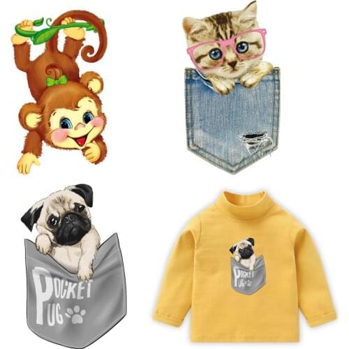 DIY Cartoon Animal Heat Transfer Sticker For Vogue Girl Clothing Patch 1 Piece. T476