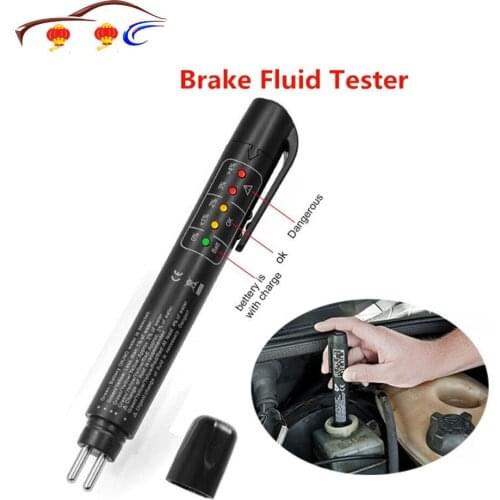 Auto Car Brake Fluid Tester Check Fluid Quality 5LED Indicator For DOT3/DOT4/DOT5.1 Car Diagnostics Testing Automotive Pen